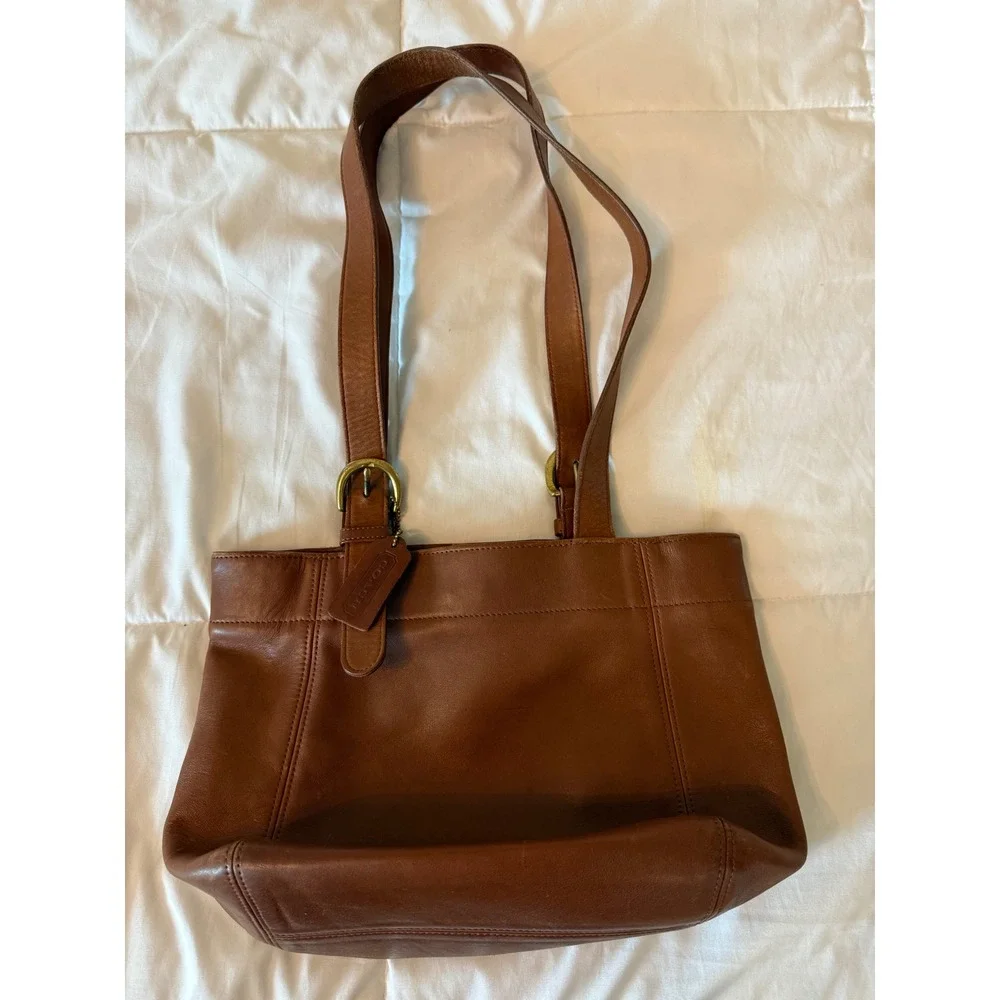 Vintage Coach Brown Leather Tote Bag USA Made G7H-4157 Brass Hardware Handbag